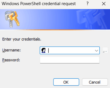 Windows PowerShell credential request